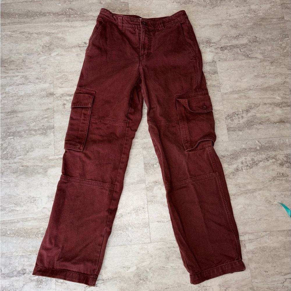 TNA Women's Burgundy Cargo Jeans
